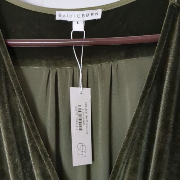 Baltic Born Sofia Olive Green Maxi Dress Size L - Picture 2 of 6